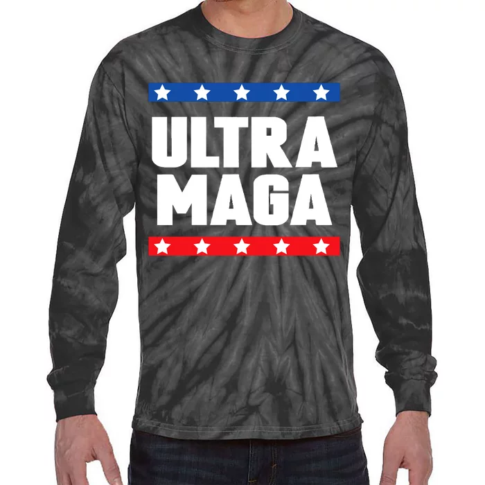 Ultra Maga Patriotic Graphic Tie-Dye Long Sleeve Shirt