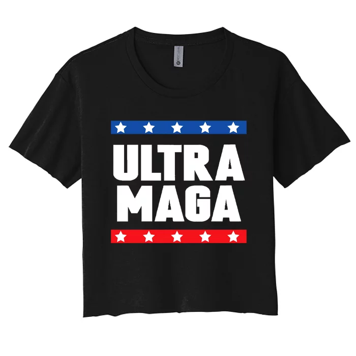 Ultra Maga Patriotic Graphic Women's Crop Top Tee