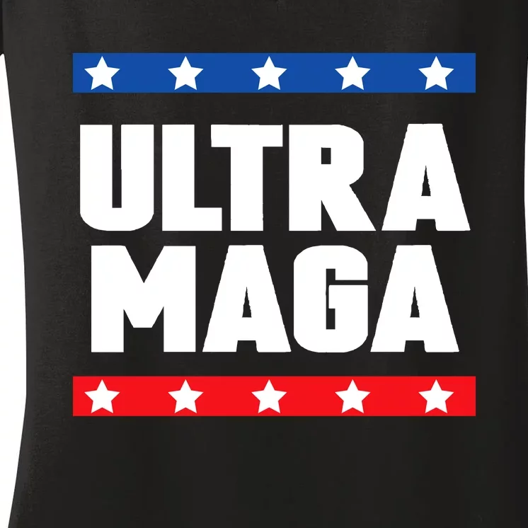 Ultra Maga Patriotic Graphic Women's V-Neck T-Shirt