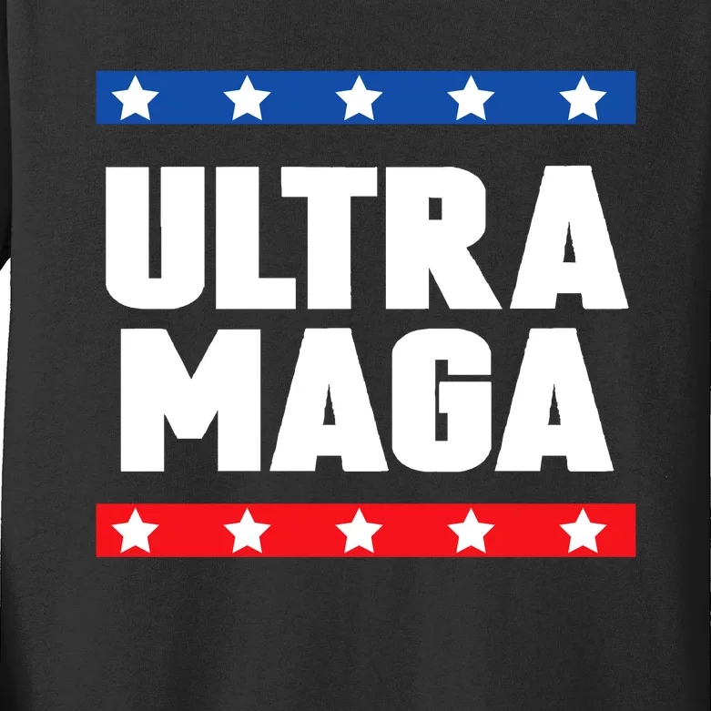 Ultra Maga Patriotic Graphic Kids Long Sleeve Shirt