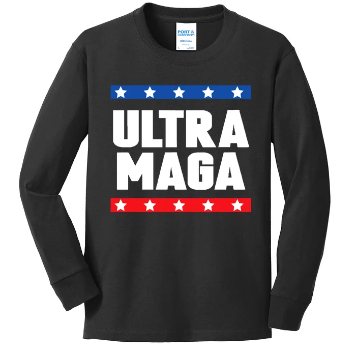 Ultra Maga Patriotic Graphic Kids Long Sleeve Shirt