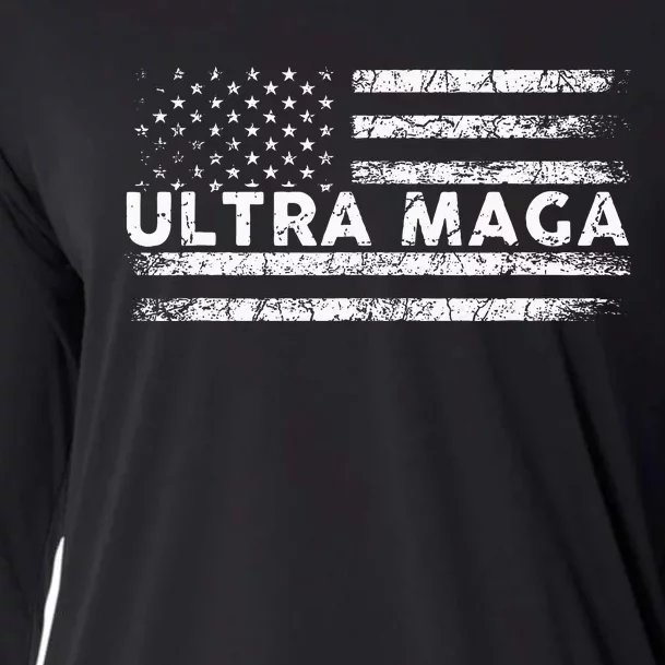 Ultra Maga Proud Ultra Maga Anti Biden Us Flag Pro Trump Cooling Performance Long Sleeve Crew