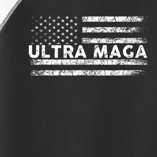 Ultra Maga Proud Ultra Maga Anti Biden Us Flag Pro Trump Toddler Fine Jersey T-Shirt