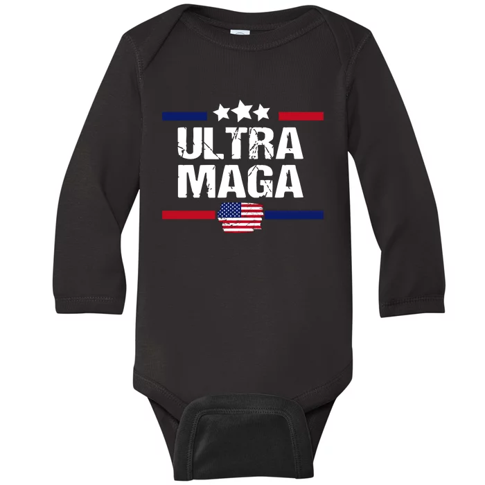 Ultra Maga Patriotic Graphic Baby Long Sleeve Bodysuit