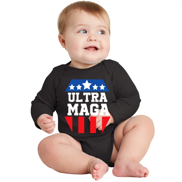 Ultra Maga Patriotic Graphic Baby Long Sleeve Bodysuit