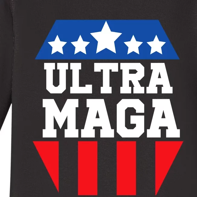 Ultra Maga Patriotic Graphic Baby Long Sleeve Bodysuit