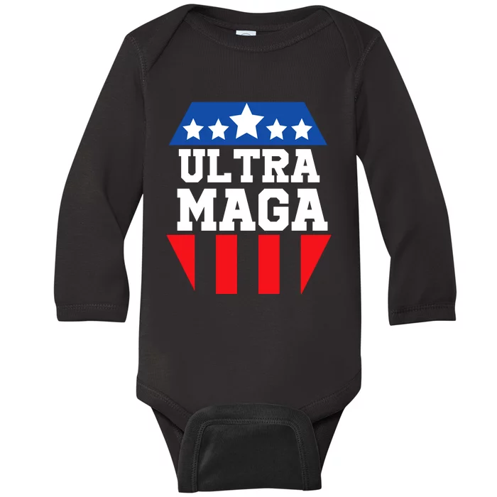 Ultra Maga Patriotic Graphic Baby Long Sleeve Bodysuit