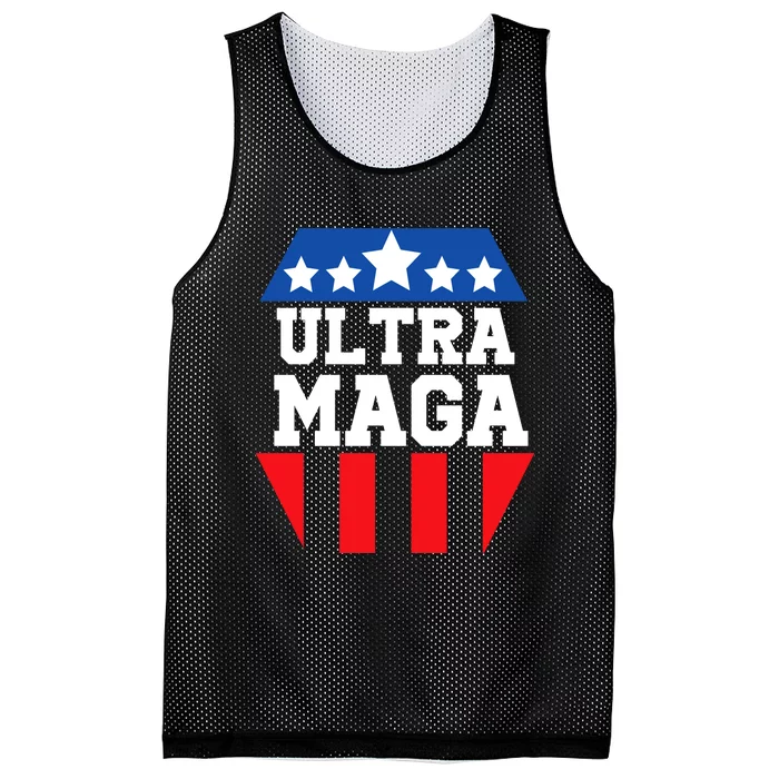 Ultra Maga Patriotic Graphic Mesh Reversible Basketball Jersey Tank