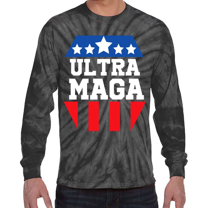 Ultra Maga Patriotic Graphic Tie-Dye Long Sleeve Shirt