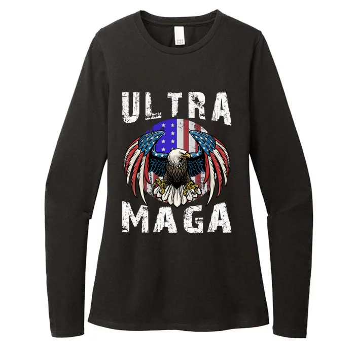 Ultra Maga Pro Trump Ultra MAGA Funny Anti Biden Womens CVC Long Sleeve Shirt