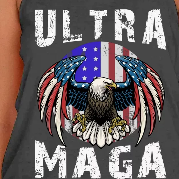 Ultra Maga Pro Trump Ultra MAGA Funny Anti Biden Women's Knotted Racerback Tank