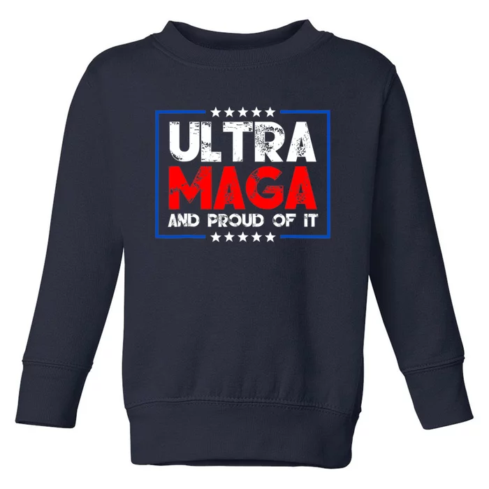 Ultra Maga Proud Ultra Maga Retro Vintage Design Toddler Sweatshirt