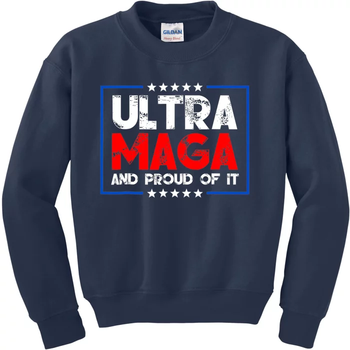 Ultra Maga Proud Ultra Maga Retro Vintage Design Kids Sweatshirt