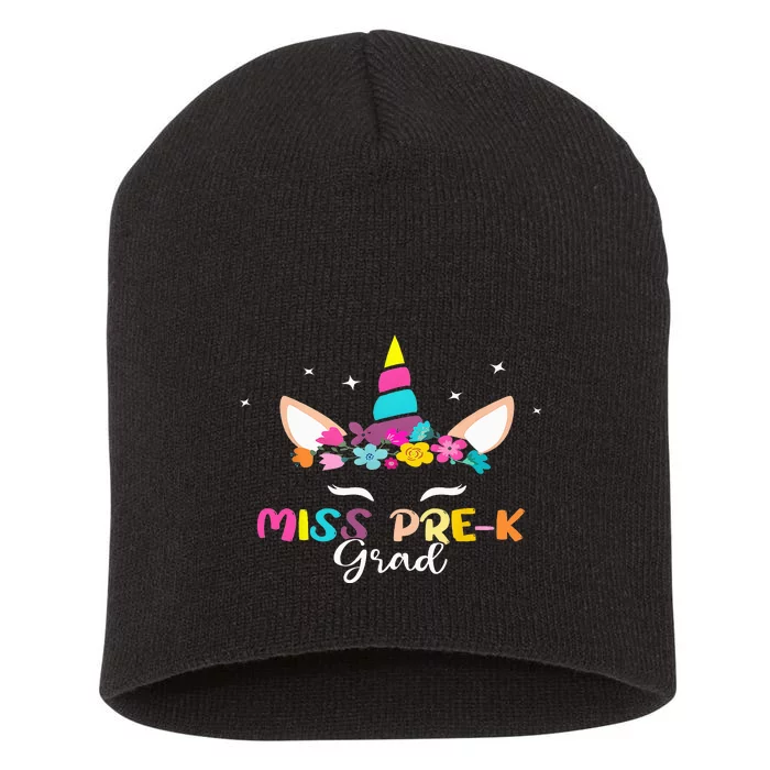 Unicorn Miss Prek Grad Preschool Graduation Short Acrylic Beanie