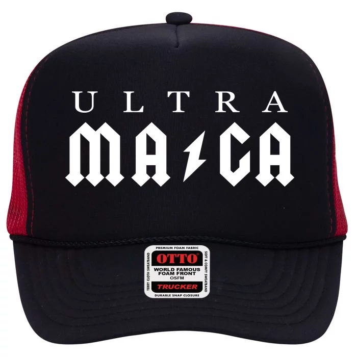 Ultra MAGA Parody Trump 2024 High Crown Mesh Trucker Hat