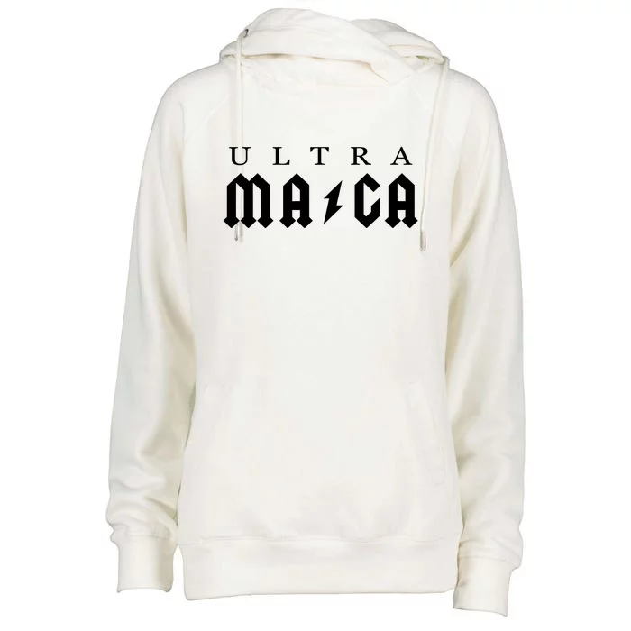 Ultra MAGA Parody Trump 2024 Womens Funnel Neck Pullover Hood