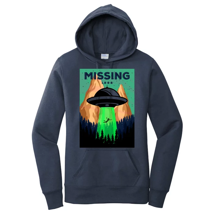 UFO Missing Person Retro Vintage Poster Women's Pullover Hoodie