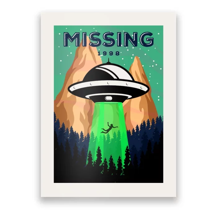 UFO Missing Person Retro Vintage Poster Poster