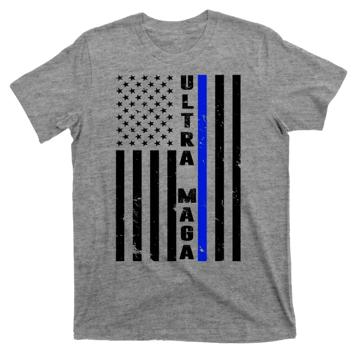 Ultra Maga Police Officer USA Flag T-Shirt