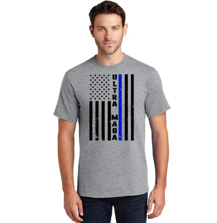 Ultra Maga Police Officer USA Flag Tall T-Shirt