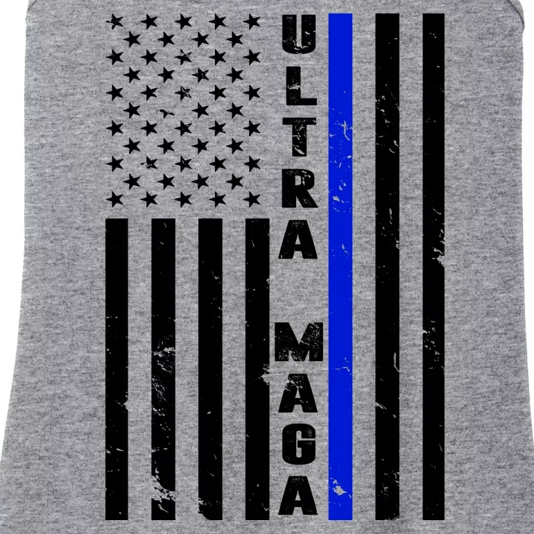 Ultra Maga Police Officer USA Flag Ladies Essential Tank