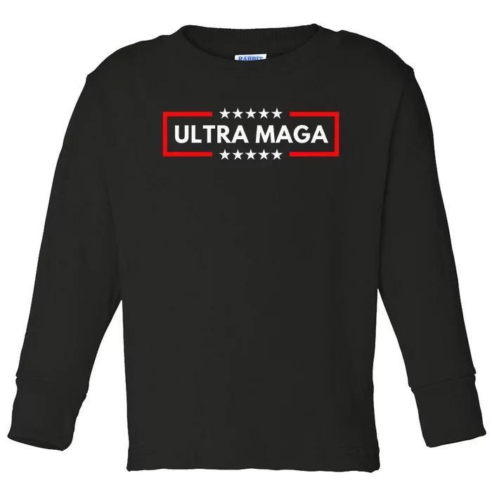 Ultra Maga Pro Trump 2024 Trump Maga King Anti Biden Toddler Long Sleeve Shirt