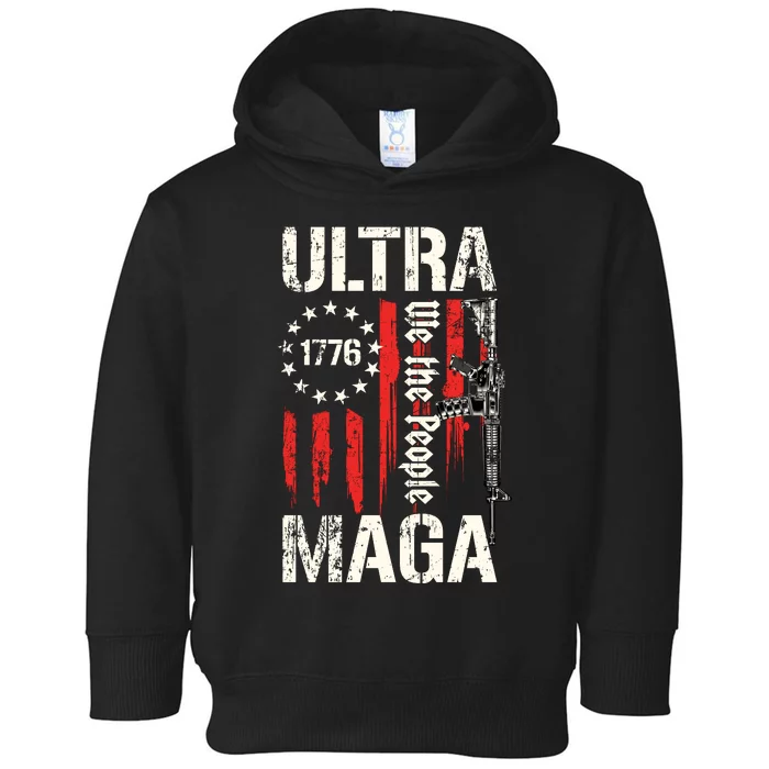 Ultra MAGA Proud Ultra MAGA Conervative Anti Biden Gifts Toddler Hoodie