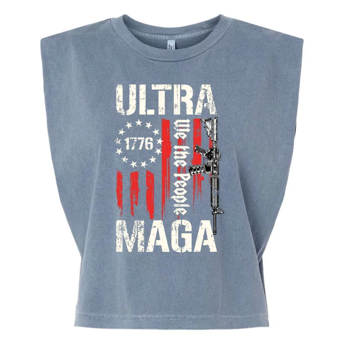 Ultra MAGA Proud Ultra MAGA Conervative Anti Biden Gifts Garment-Dyed Women's Muscle Tee