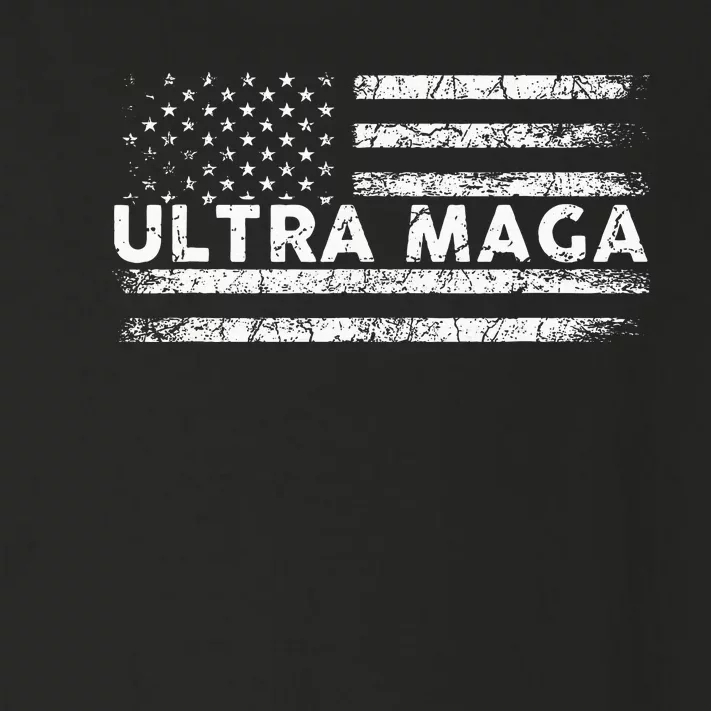 Ultra Maga Proud Ultra Maga Anti Biden Us Flag Pro Trump Toddler Long Sleeve Shirt