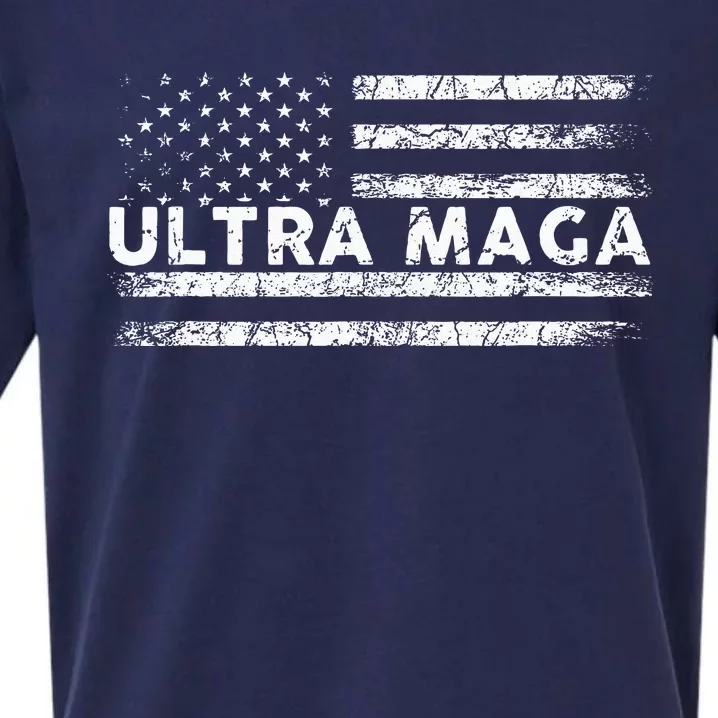 Ultra Maga Proud Ultra Maga Anti Biden Us Flag Pro Trump Sueded Cloud Jersey T-Shirt