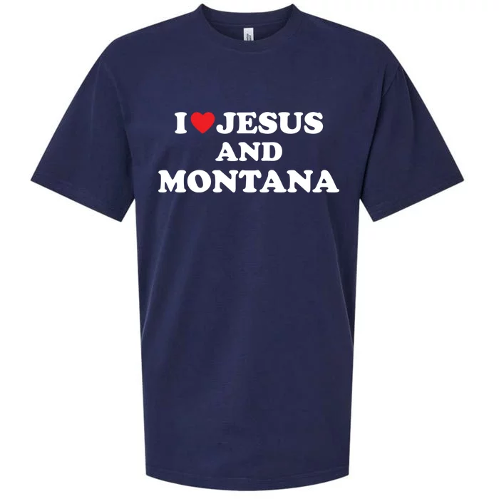 Usa Map Proud Christian Meaningful Gift I Love Jesus And Montana Gift Sueded Cloud Jersey T-Shirt