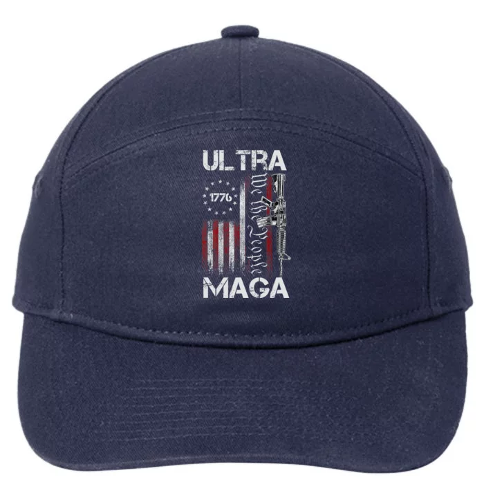 Ultra Maga Proud Ultra Maga America Flag 7-Panel Snapback Hat