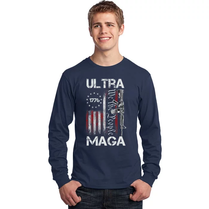 Ultra Maga Proud Ultra Maga America Flag Tall Long Sleeve T-Shirt