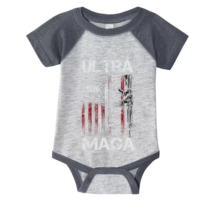 Ultra Maga Proud Ultra Maga America Flag Infant Baby Jersey Bodysuit