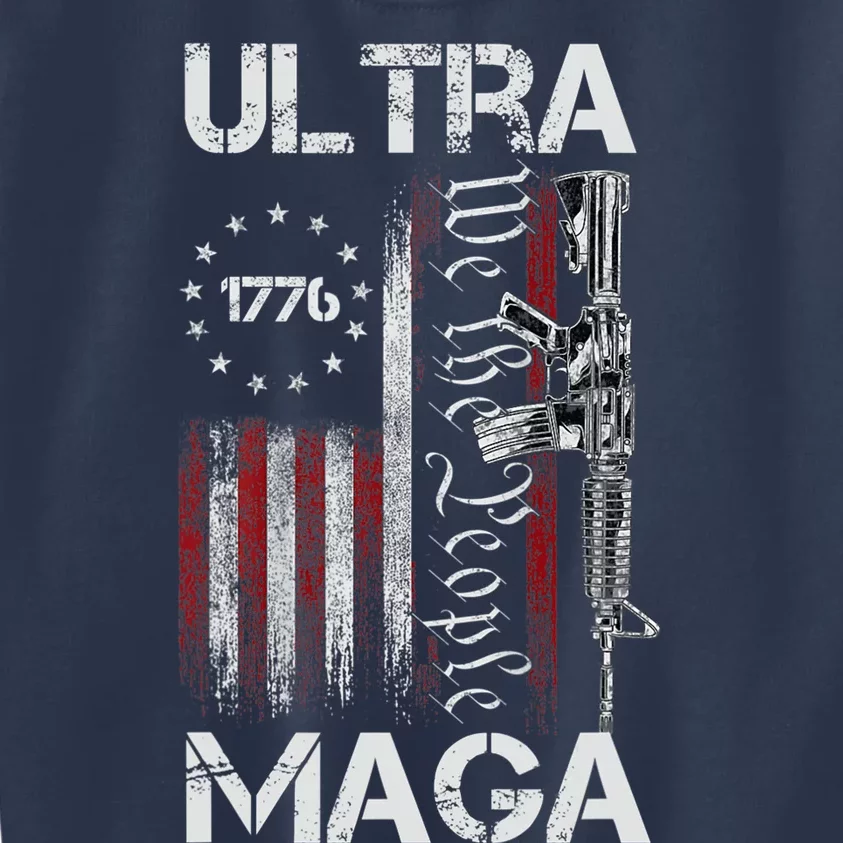 Ultra Maga Proud Ultra Maga America Flag Kids Sweatshirt