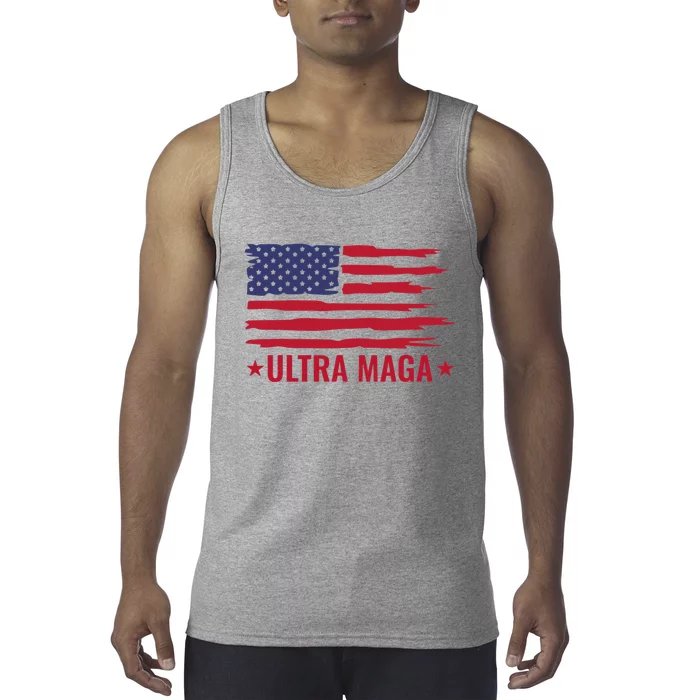 Ultra Mega Patriotic Trump Republicans American Flag Tank Top