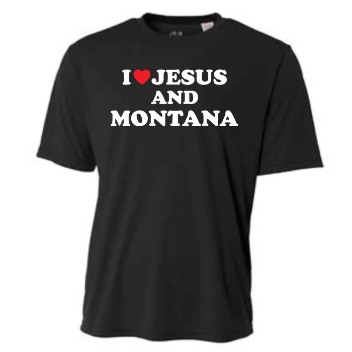 Usa Map Proud Christian Gift I Love Jesus And Montana Gift Cooling Performance Crew T-Shirt