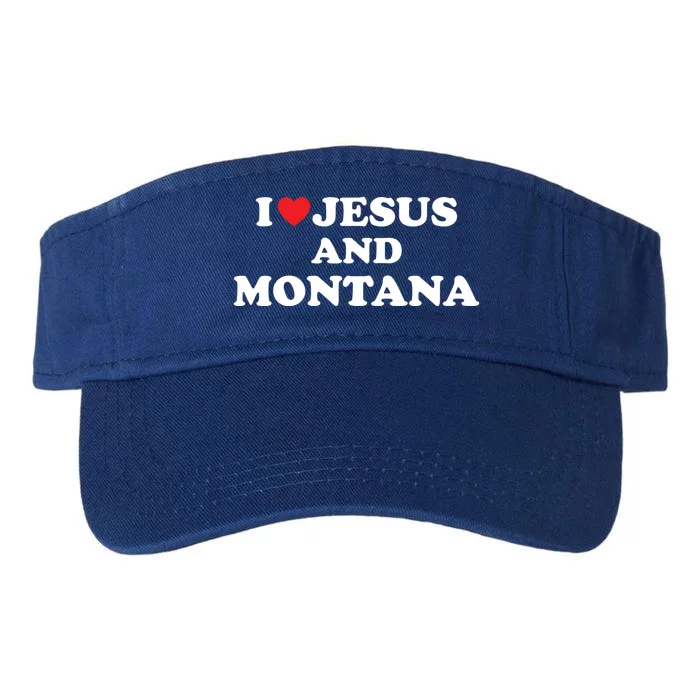 Usa Map Proud Christian Gift I Love Jesus And Montana Gift Valucap Bio-Washed Visor