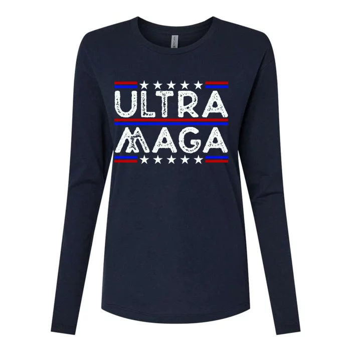 Ultra MAGA Retro Womens Cotton Relaxed Long Sleeve T-Shirt