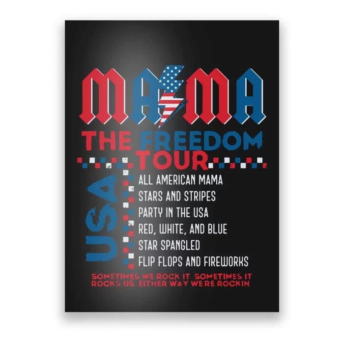 Usa Mom Retro American Independence Day 1776 Poster