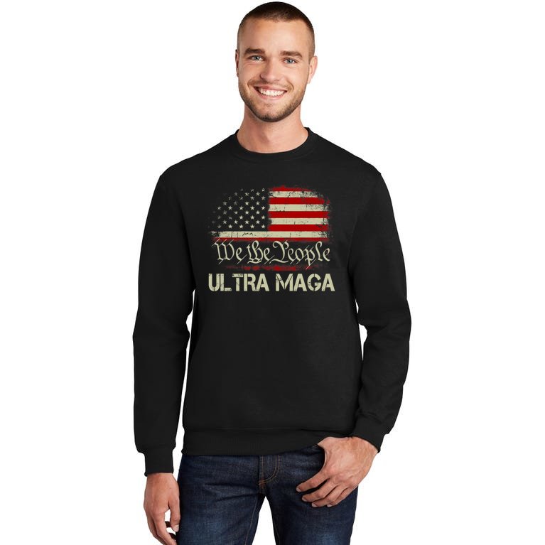 We The People Ultra MAGA Shirt Funny Anti Biden US Flag Pro Trump 2024 Sweatshirt