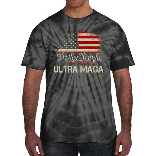 We The People Ultra MAGA Shirt Funny Anti Biden US Flag Pro Trump 2024 Tie-Dye T-Shirt