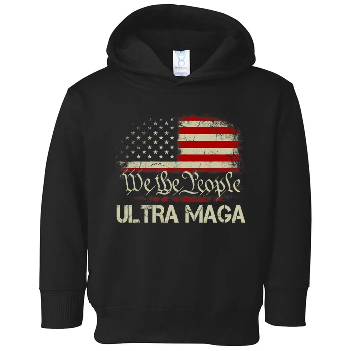 We The People Ultra MAGA Shirt Funny Anti Biden US Flag Pro Trump 2024 Toddler Hoodie