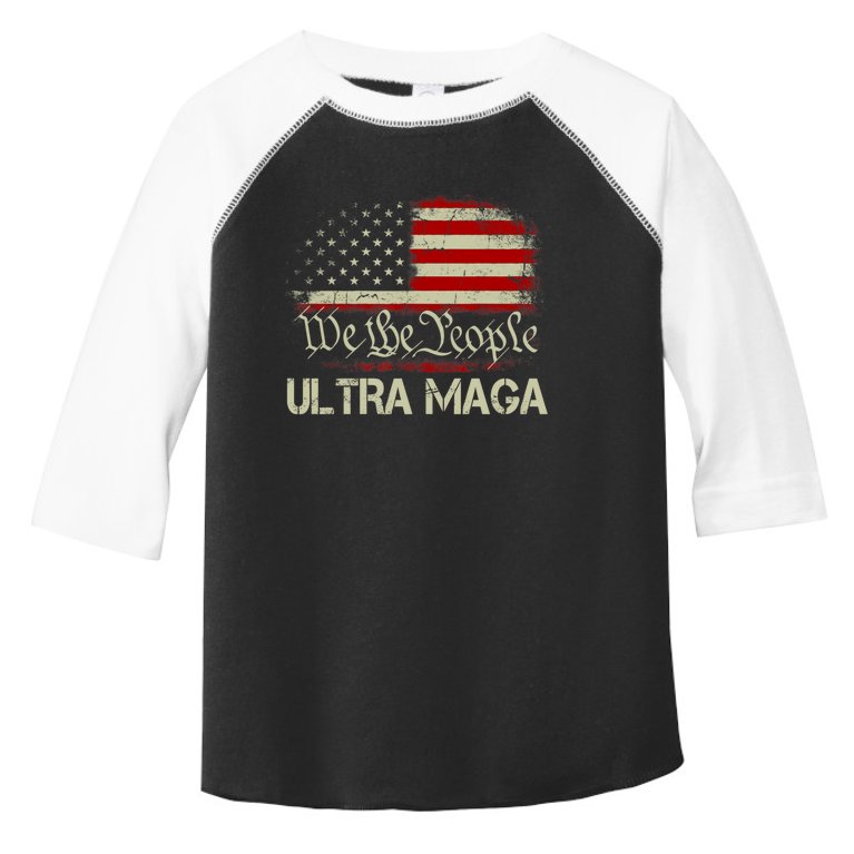 We The People Ultra MAGA Shirt Funny Anti Biden US Flag Pro Trump Trendy Toddler Fine Jersey T-Shirt