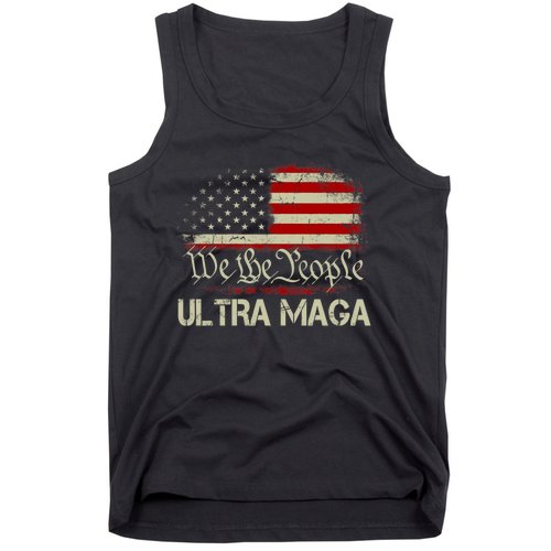 We The People Ultra MAGA Shirt Funny Anti Biden US Flag Pro Trump 2024 Tank Top
