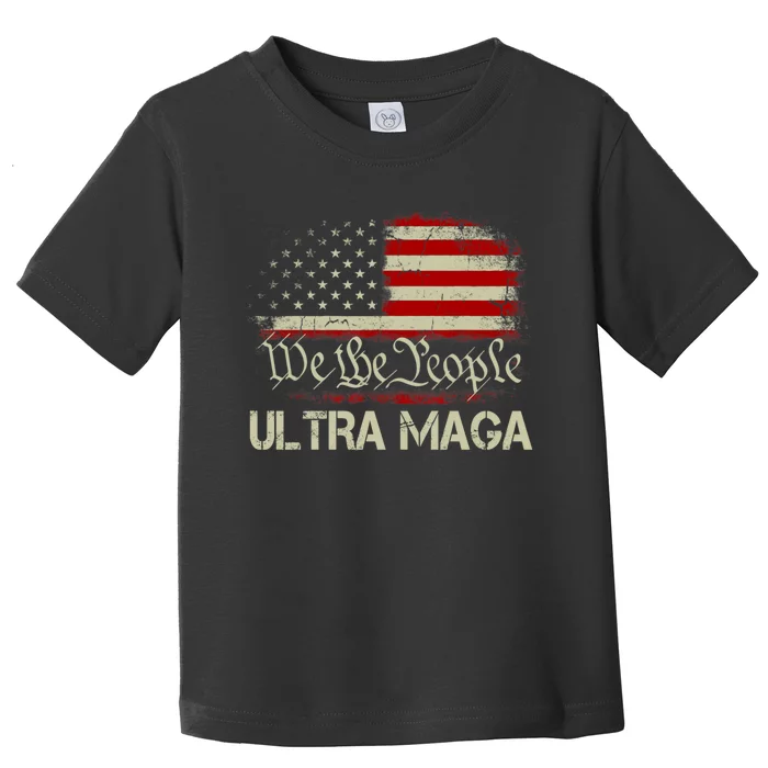 We The People Ultra MAGA Shirt Funny Anti Biden US Flag Pro Trump 2024 Toddler T-Shirt
