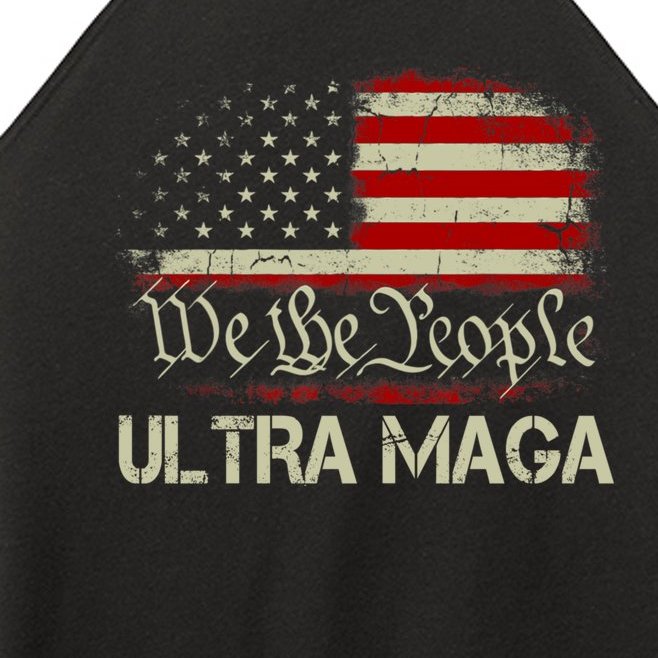 We The People Ultra MAGA Shirt Funny Anti Biden US Flag Pro Trump 2024 Women’s Perfect Tri Rocker Tank