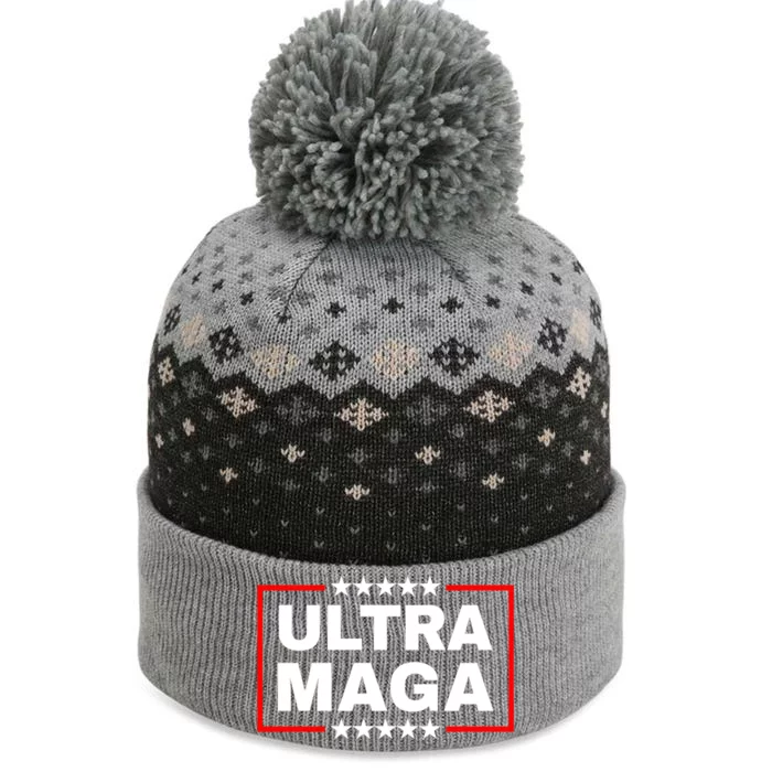 Trump 2024 Ultra MAGA Maga King The Baniff Cuffed Pom Beanie