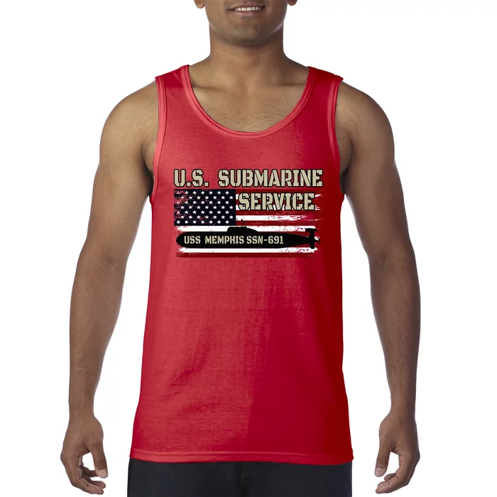 Uss Memphis Ssn691 Submarine Veterans Day FatherS Day Tank Top