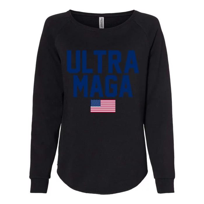 Ultra MAGA Shirt Maga King Funny Anti Biden American Flag Pro Trump Trendy Womens California Wash Sweatshirt